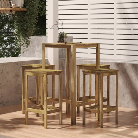 Set Bistrò da Giardino 5 pz in Legno di Pino Impregnato