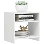 Comodini 2 pz Bianco Lucido 40x30x40 cm in Legno Multistrato