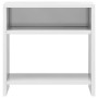 Comodini 2 pz Bianco Lucido 40x30x40 cm in Legno Multistrato