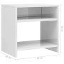 Comodini 2 pz Bianco Lucido 40x30x40 cm in Legno Multistrato