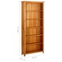 Libreria a 6 Ripiani 80x22,5x180 cm in Massello di Rovere