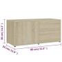 Mobile Porta TV Rovere Sonoma 80x34x36 cm Legno Multistrato