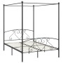 Letto a Baldacchino Grigio in Metallo 140x200 cm
