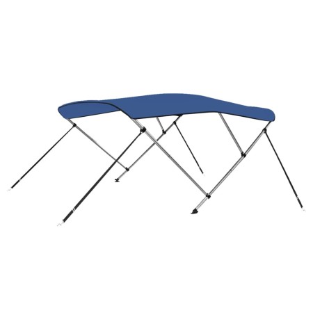 Bimini di Prua con Tendalino a 3 Archi Blu 183x160x137 cm