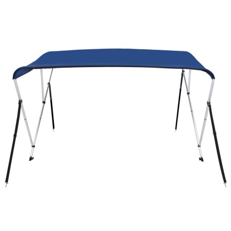 Bimini di Prua con Tendalino a 3 Archi Blu 183x160x137 cm