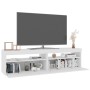 Mobili Porta TV con Luci LED 2 pz Bianco Lucido 75x35x40 cm