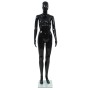 Manichino Donna Figura Intera Base in Vetro 175 cm Nero Lucido