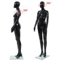 Manichino Donna Figura Intera Base in Vetro 175 cm Nero Lucido