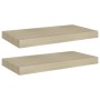 Scaffali a Parete 2 pz Rovere 50x23x3,8 cm in MDF