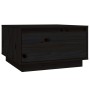 Tavolino da Salotto Nero 55x56x32 cm Legno Massello di Pino