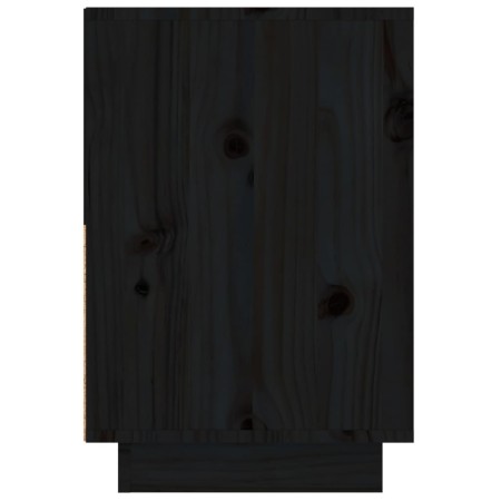 Comodino Nero 60x34x51 cm in Legno Massello di Pino