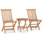 Set da Pranzo da Giardino Pieghevole 3 pz in Massello di Teak