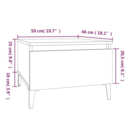 Tavolino da Salotto Rovere Marrone 50x46x35cm Legno Multistrato