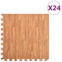 Tappetino a Incastro 24 pz Venature Legno 8,64 ㎡ Schiuma EVA