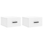 Comodini a Muro 2 pz Bianchi 35x35x20 cm
