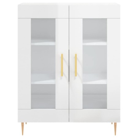 Credenza 69,5x34x90 cm in Legno Multistrato Bianco Lucido