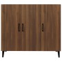 Credenza Rovere Marrone 90x34x80 cm in Legno Multistrato