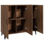 Credenza Rovere Marrone 90x34x80 cm in Legno Multistrato