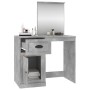 Toeletta Specchio Grigio Cemento 90x50x132,5 Legno Multistrato