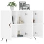Credenza Bianco Lucido 90x34x80 cm in Legno Multistrato