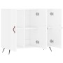 Credenza Bianco Lucido 90x34x80 cm in Legno Multistrato