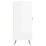 Credenza Bianco Lucido 90x34x80 cm in Legno Multistrato