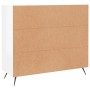 Credenza Bianco Lucido 90x34x80 cm in Legno Multistrato
