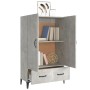 Credenza Grigio Cemento 70x31x115 cm in Legno Multistrato