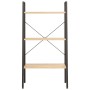 Scaffale Autoportante 3 Ripiani Marrone Chiaro Nero 56x35x108cm