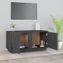 Mobile Porta TV Grigio 80x35x40,5 cm in Legno Massello di Pino