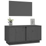 Mobile Porta TV Grigio 80x35x40,5 cm in Legno Massello di Pino