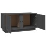 Mobile Porta TV Grigio 80x35x40,5 cm in Legno Massello di Pino