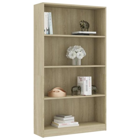 Libreria 4 Ripiani Rovere Sonoma 80x24x142 cm Legno Multistrato