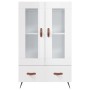 Credenza Bianco Lucido 69,5x31x115 cm in Legno Multistrato