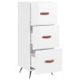 Credenza Bianco Lucido 34,5x34x90 cm in Legno Multistrato