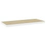 Scaffali a Parete 4 pz Rovere e Bianco 80x23,5x3,8 cm in MDF