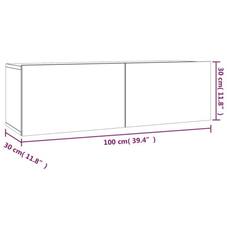 Set Mobili Porta TV 2 pz Rovere Fumo in Legno Multistrato