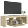 Mobile Porta TV con Luci LED Rovere Sonoma 120x35x40 cm