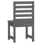 Sedie da Giardino 2pz Grigie 50x48x91,5 in Legno Massello Pino