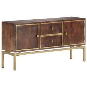 Credenza 120x29x60 cm in Legno Massello di Mango