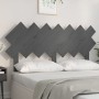 Testiera per Letto Grigia141x3x80,5cm in Legno Massello di Pino