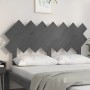Testiera per Letto Grigia141x3x80,5cm in Legno Massello di Pino