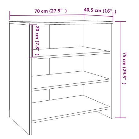 Credenza Grigio Sonoma 70x40,5x75 cm in Truciolato