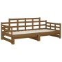 Dormeuse Estraibile Miele Legno Massello di Pino 2x(90x200) cm