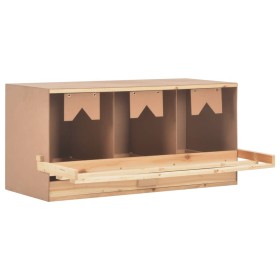 Casetta Cova per Galline 3 Scomparti 96x40x65cm Legno di Pino