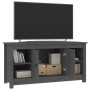 Mobile Porta TV Grigio 103x36,5x52 cm in Legno Massello di Pino