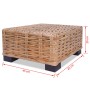 Tavolino da Salotto in Rattan Naturale 45x45x30 cm