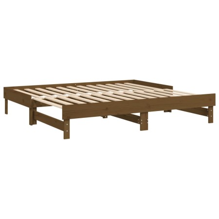 Dormeuse Estraibile Miele 2x(90x190) cm Legno Massello di Pino