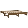 Dormeuse Estraibile Miele 2x(90x190) cm Legno Massello di Pino