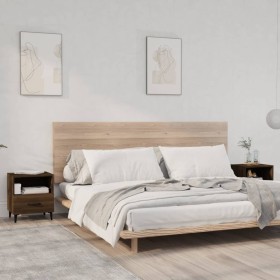 Comodini 2 pz Rovere Marrone in Legno Multistrato